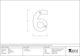 From The Anvil - Polished Nickel Numeral 6 | Sku. 90316 | Trade Door Handles.