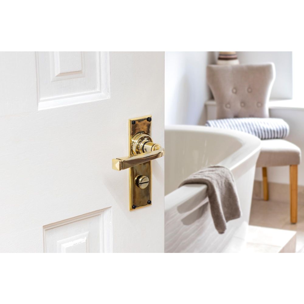 From The Anvil - Aged Brass Avon Lever Bathroom Set | Sku. 90366 | Trade Door Handles.