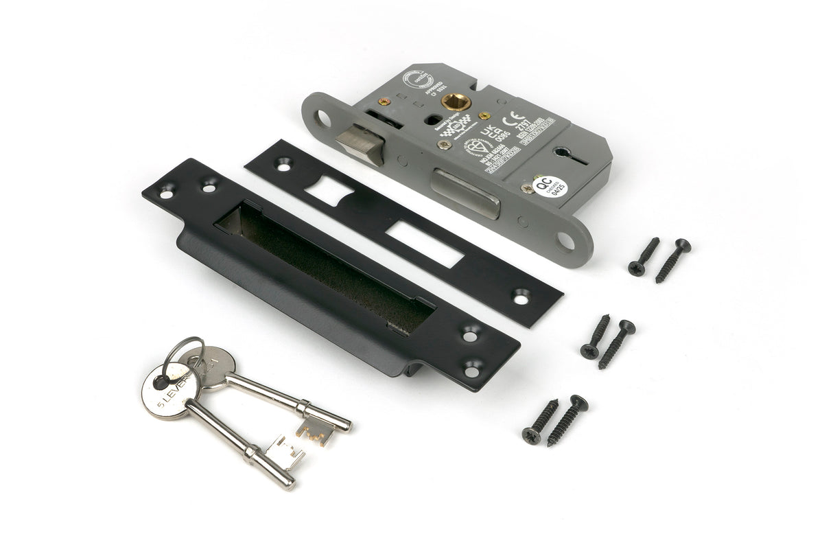 From The Anvil - Black 2½" 5 Lever BS Sash Lock | Sku. 91055 | Trade Door Handles.
