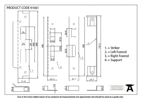 From The Anvil - SSS ½" Rebate Kit for Sash Lock | Sku. 91061 | Trade Door Handles.