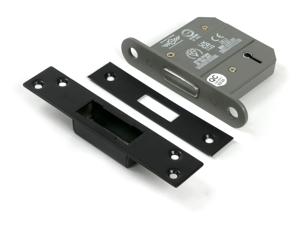 From The Anvil - Black 3" BS 5 Lever Deadlock KA | Sku. 91068 | Trade Door Handles.