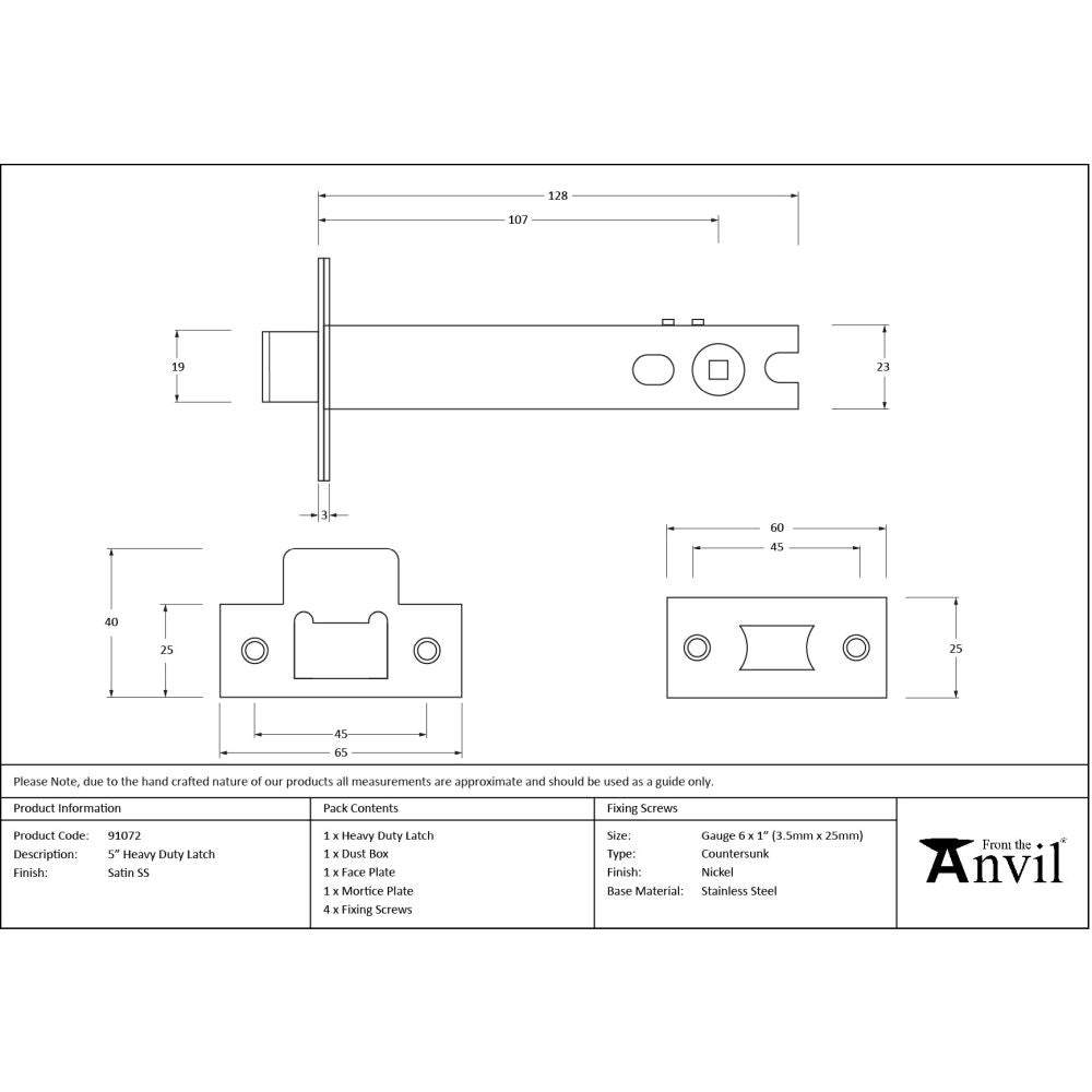 From The Anvil - SSS 5" Heavy Duty Latch | Sku. 91072 | Trade Door Handles.