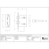 From The Anvil - Black 3" Bathroom Mortice Lock | Sku. 91085 | Trade Door Handles.