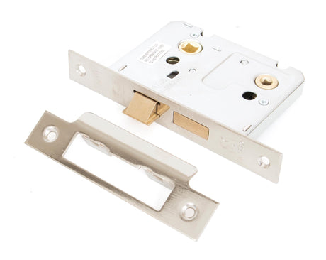 From The Anvil - Nickel 3" Bathroom Mortice Lock | Sku. 91086 | Trade Door Handles.