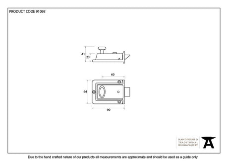 From The Anvil - Black Traditional Case Night Latch | Sku. 91093 | Trade Door Handles.