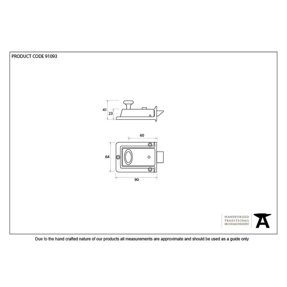 From The Anvil - Black Traditional Case Night Latch | Sku. 91093 | Trade Door Handles.