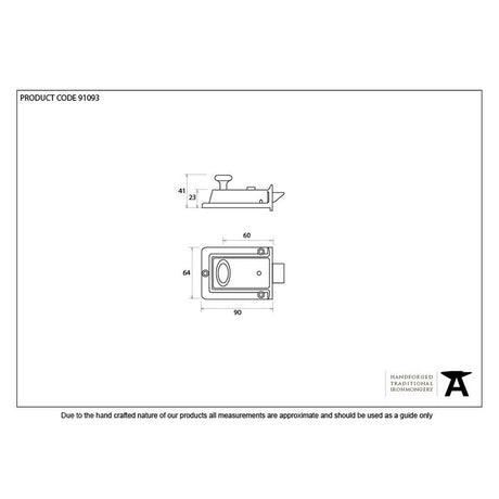 From The Anvil - Black Traditional Case Night Latch | Sku. 91093 | Trade Door Handles.