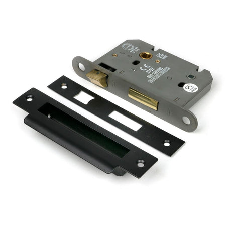 From The Anvil - Black 3" Heavy Duty Bathroom Mortice Lock | Sku. 91108 | Trade Door Handles.