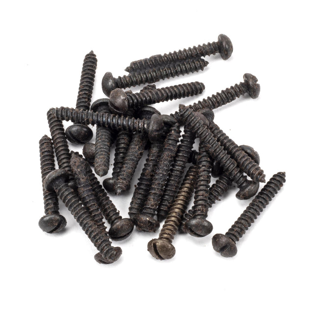 From The Anvil - Beeswax 6x1" Round Head Screws (25) | Sku. 91138 | Trade Door Handles.