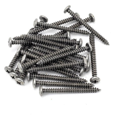 From The Anvil - Pewter 10x2" Round Head Screws (25) | Sku. 91205 | Trade Door Handles.