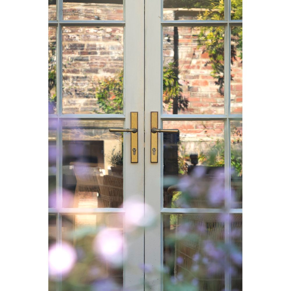From The Anvil - Aged Brass Newbury Slimline Lever Espag. Lock Set | Sku. 91413 | Trade Door Handles.