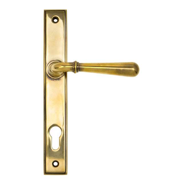 From The Anvil - Aged Brass Newbury Slimline Lever Espag. Lock Set | Sku. 91413 | Trade Door Handles.