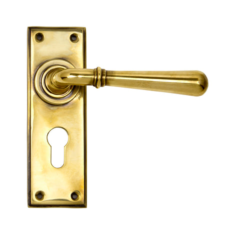 From The Anvil - Aged Brass Newbury Lever Euro Lock Set | Sku. 91417 | Trade Door Handles.