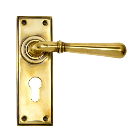 From The Anvil - Aged Brass Newbury Lever Euro Lock Set | Sku. 91417 | Trade Door Handles.