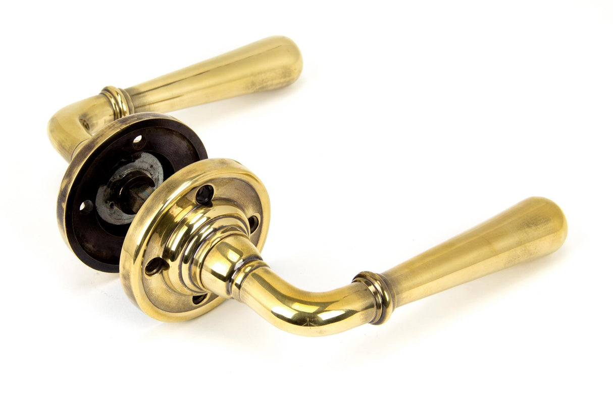 From The Anvil - Aged Brass Newbury Lever on Rose Set | Sku. 91418 | Trade Door Handles.