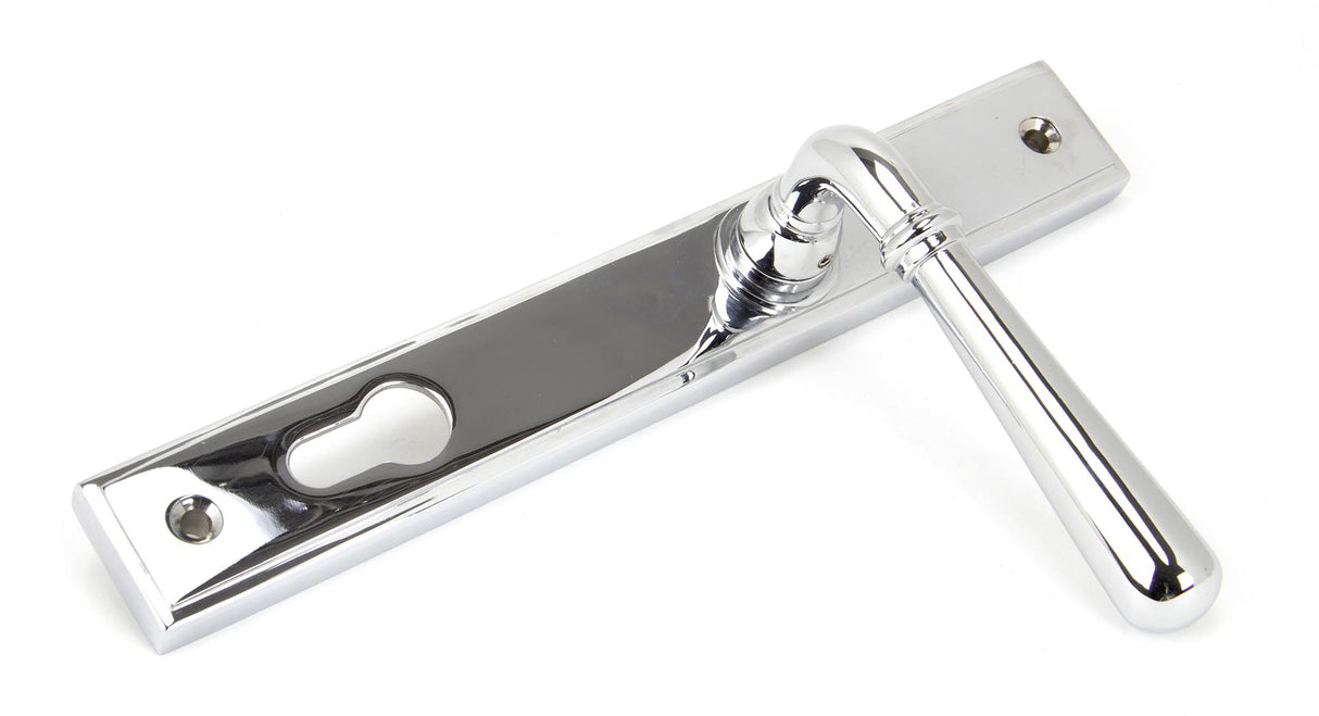 From The Anvil - Polished Chrome Newbury Slimline Lever Espag. Lock Set | Sku. 91420 | Trade Door Handles.