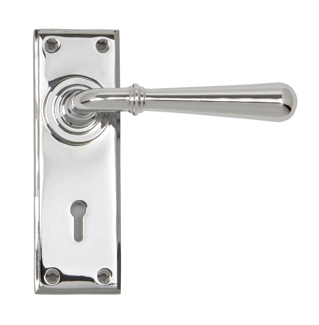 From The Anvil - Polished Chrome Newbury Lever Lock Set | Sku. 91421 | Trade Door Handles.