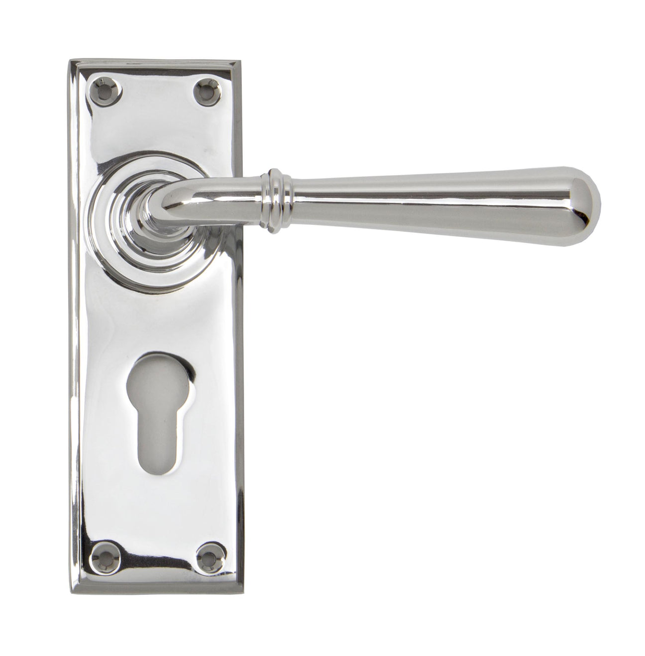 From The Anvil - Polished Chrome Newbury Lever Euro Lock Set | Sku. 91424 | Trade Door Handles.