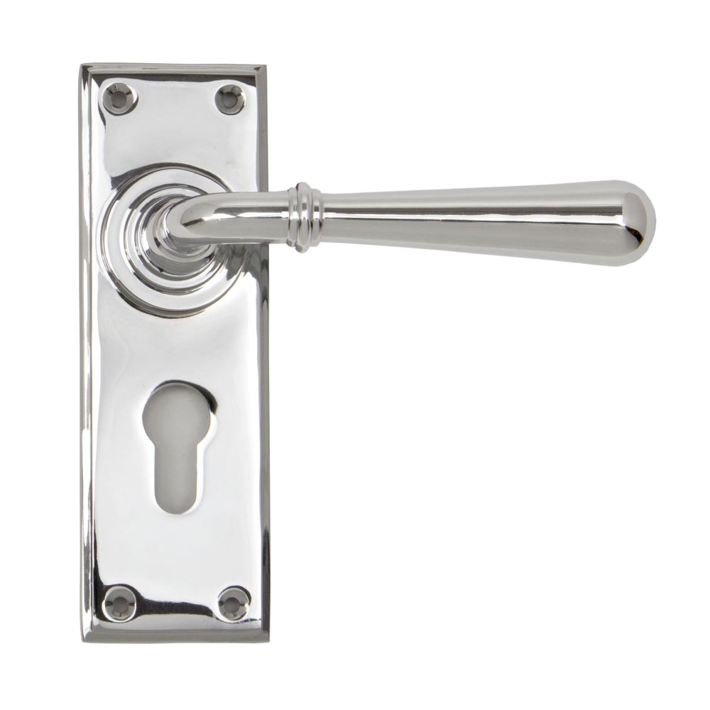 From The Anvil - Polished Chrome Newbury Lever Euro Lock Set | Sku. 91424 | Trade Door Handles.