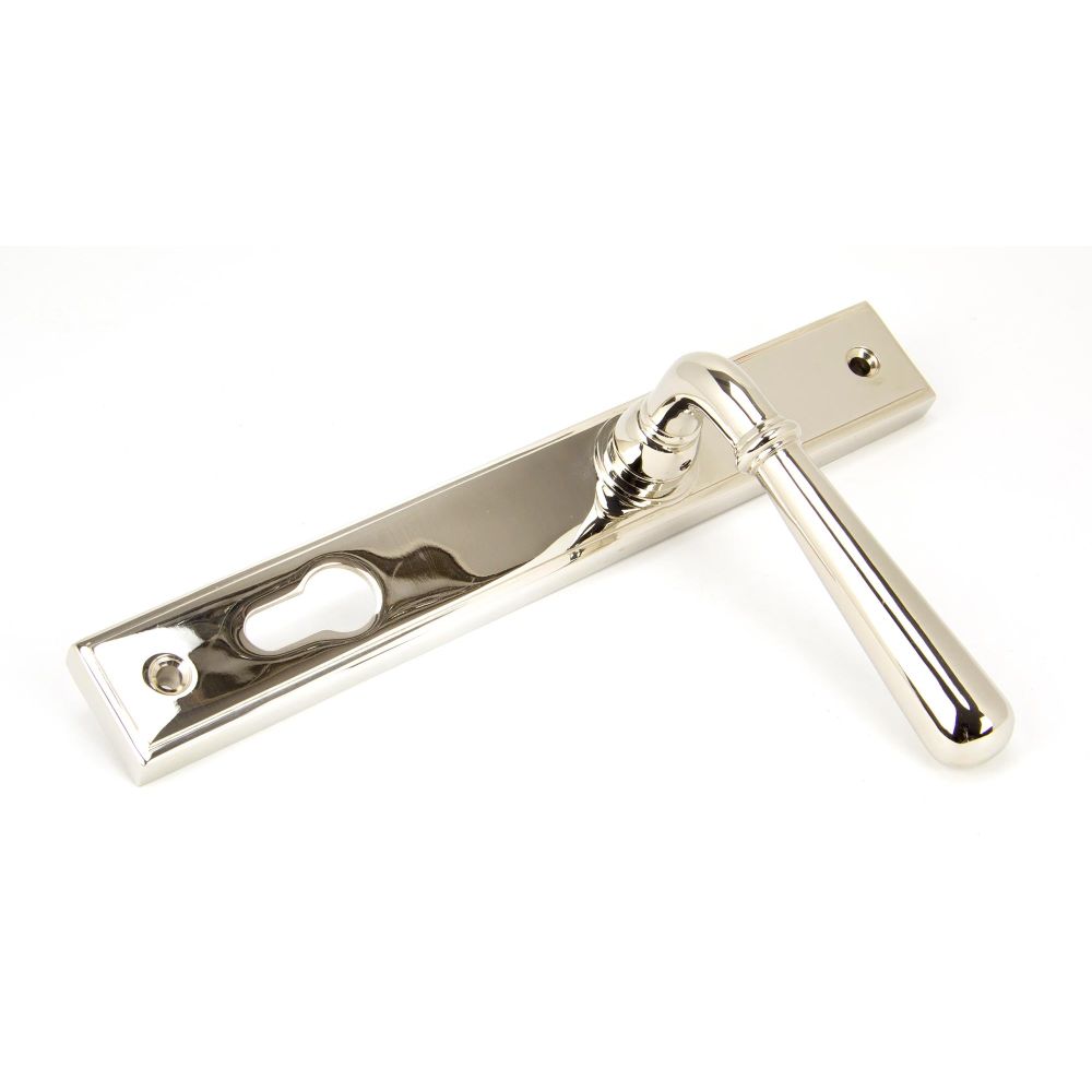 From The Anvil - Polished Nickel Newbury Slimline Lever Espag. Lock Set | Sku. 91427 | Trade Door Handles.
