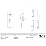 From The Anvil - Polished Nickel Night-Vent Locking Newbury Fastener | Sku. 91456 | Trade Door Handles.