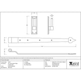 From The Anvil - External Beeswax 24" Hook & Band Hinge - Cranked (pair) | Sku. 91471 | Trade Door Handles.