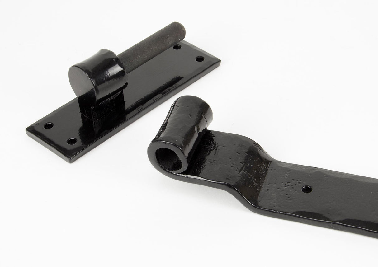 From The Anvil - Black 24" Hook & Band Hinge - Cranked (pair) | Sku. 91473 | Trade Door Handles.