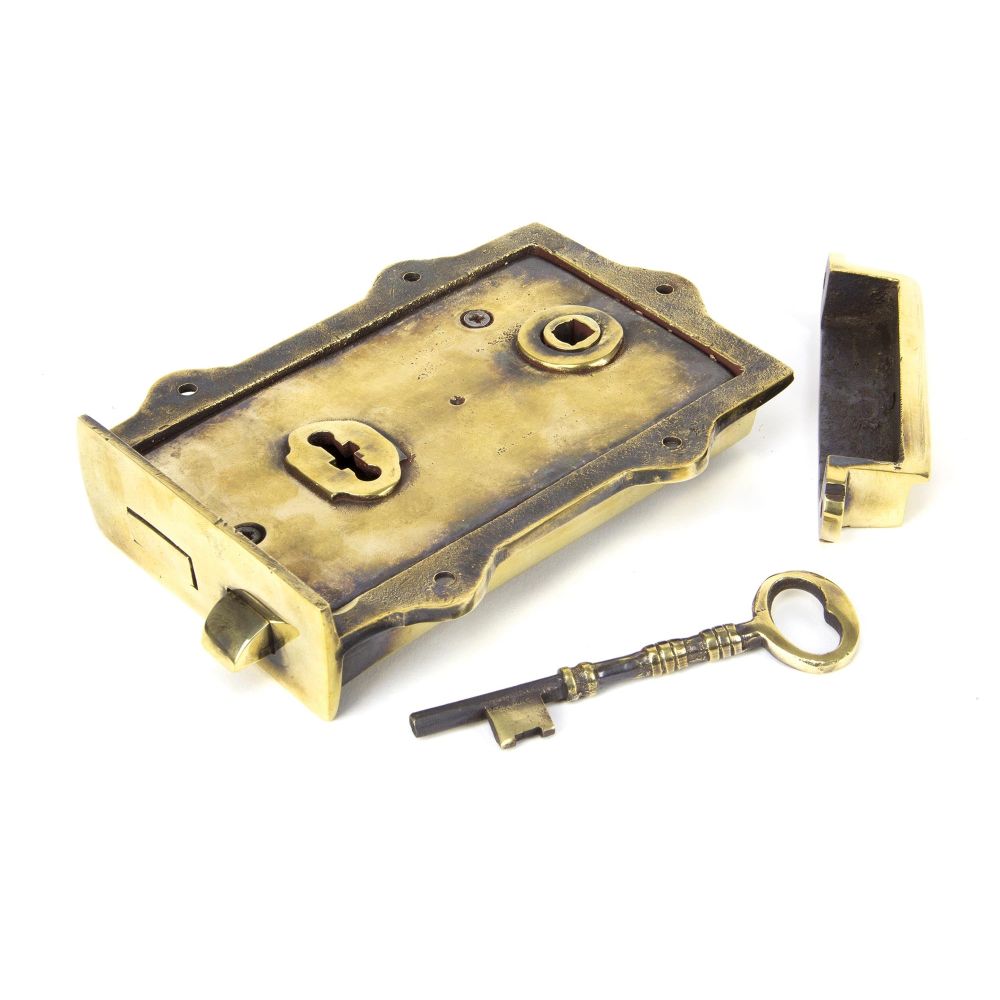 From The Anvil - Aged Brass Davenport Rim Lock | Sku. 91528 | Trade Door Handles.