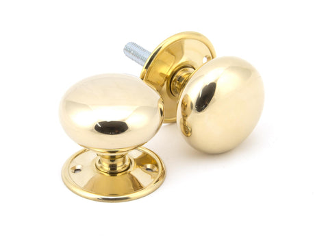 From The Anvil - Polished Brass 57mm Mushroom Mortice/Rim Knob Set | Sku. 91529 | Trade Door Handles.