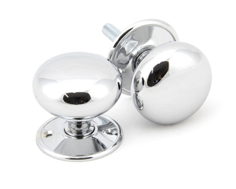 From The Anvil - Polished Chrome 57mm Mushroom Mortice/Rim Knob Set | Sku. 91532 | Trade Door Handles.