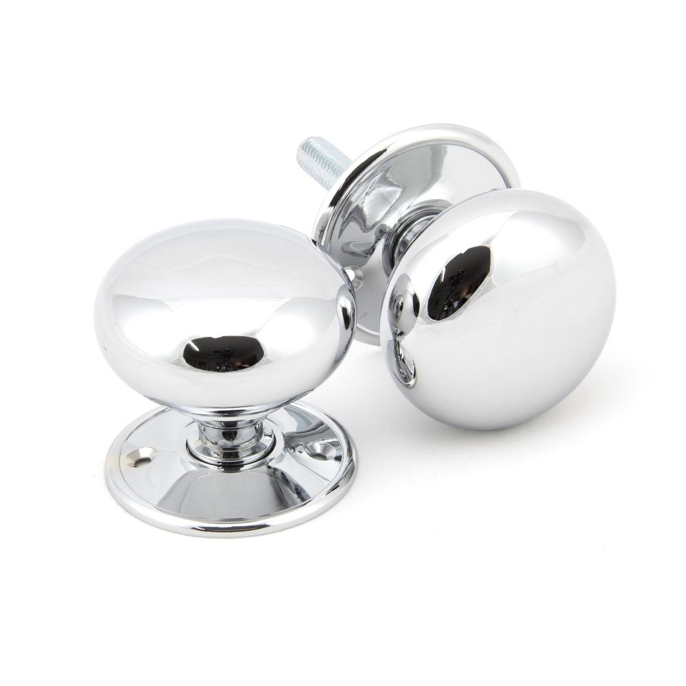 From The Anvil - Polished Chrome 57mm Mushroom Mortice/Rim Knob Set | Sku. 91532 | Trade Door Handles.