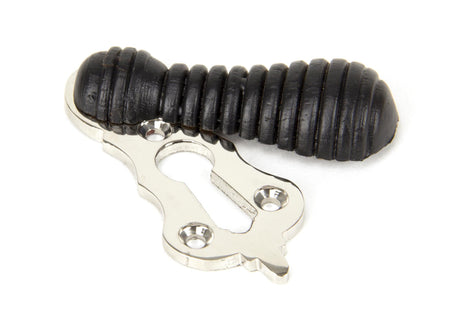 From The Anvil - Ebony & Polished Nickel Beehive Escutcheon | Sku. 91533 | Trade Door Handles.