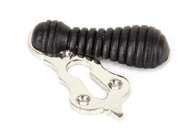 From The Anvil - Ebony & Polished Nickel Beehive Escutcheon | Sku. 91533 | Trade Door Handles.