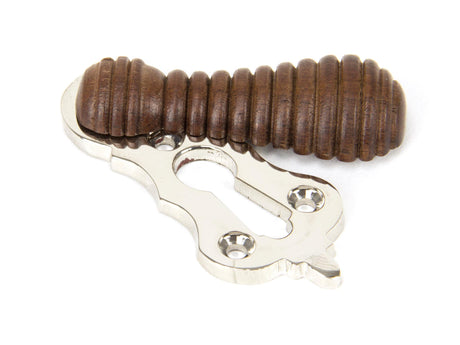From The Anvil - Rosewood & Polished Nickel Beehive Escutcheon | Sku. 91534 | Trade Door Handles.