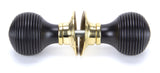 From The Anvil - Ebony & Polished Brass Beehive Mortice/Rim Knob Set | Sku. 91729 | Trade Door Handles.