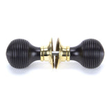 From The Anvil - Ebony & Polished Brass Beehive Mortice/Rim Knob Set | Sku. 91729 | Trade Door Handles.