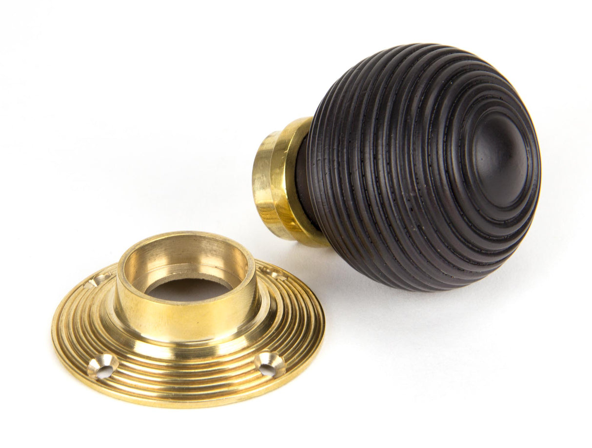 From The Anvil - Ebony and PB Cottage Mortice/Rim Knob Set - Small | Sku. 91762 | Trade Door Handles.