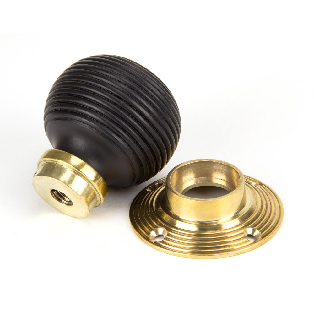 From The Anvil - Ebony and PB Cottage Mortice/Rim Knob Set - Small | Sku. 91762 | Trade Door Handles.