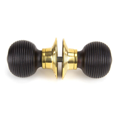 From The Anvil - Ebony and PB Cottage Mortice/Rim Knob Set - Small | Sku. 91762 | Trade Door Handles.