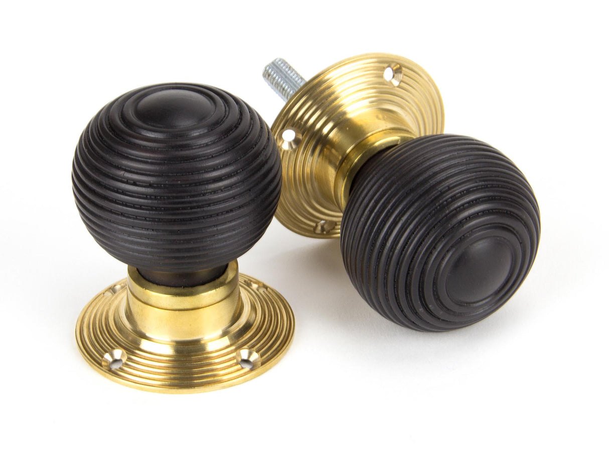 From The Anvil - Ebony and PB Cottage Mortice/Rim Knob Set - Small | Sku. 91762 | Trade Door Handles.