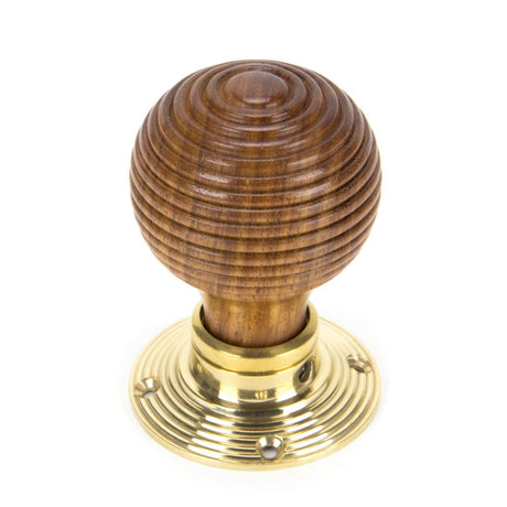 From The Anvil - Rosewood & Polished Brass Beehive Mortice/Rim Knob Set | Sku. 91787 | Trade Door Handles.