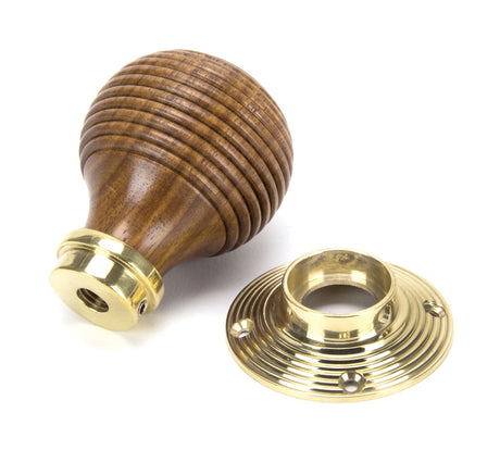 From The Anvil - Rosewood & Polished Brass Beehive Mortice/Rim Knob Set | Sku. 91787 | Trade Door Handles.