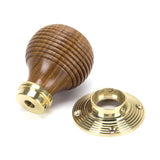 From The Anvil - Rosewood & Polished Brass Beehive Mortice/Rim Knob Set | Sku. 91787 | Trade Door Handles.