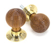 From The Anvil - Rosewood & Polished Brass Beehive Mortice/Rim Knob Set | Sku. 91787 | Trade Door Handles.