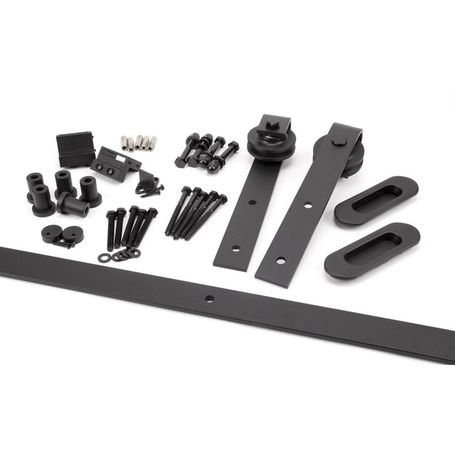From The Anvil - 100kg Black Sliding Door Hardware Kit (2m Track) | Sku. 91793 | Trade Door Handles.