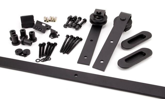 From The Anvil - 100kg Black Sliding Door Hardware Kit (3m Track) | Sku. 91794 | Trade Door Handles.