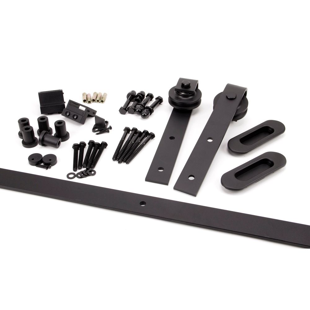 From The Anvil - 100kg Black Sliding Door Hardware Kit (3m Track) | Sku. 91794 | Trade Door Handles.