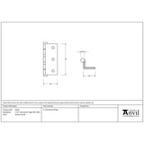 From The Anvil - Antique Pewter 2½" Stormproof Hinge 1951 (pair) | Sku. 91823 | Trade Door Handles.