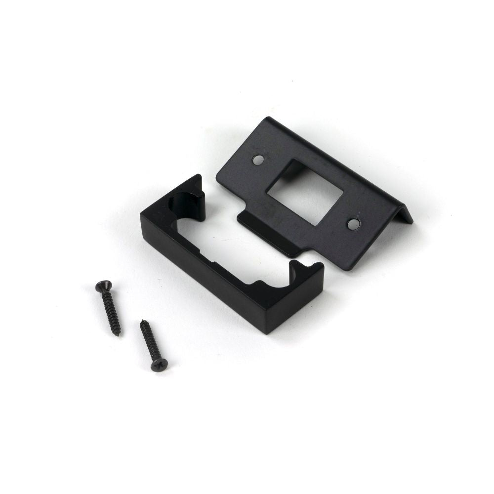 From The Anvil - Black ½" Rebate Kit for Tubular Mortice Latch | Sku. 91824 | Trade Door Handles.