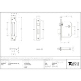 From The Anvil - SS 3" 5 Lever BS Sashlock KA | Sku. 91826 | Trade Door Handles.